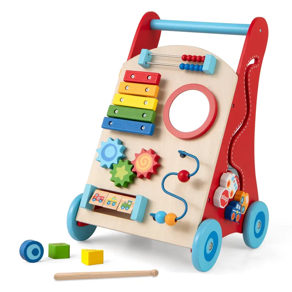 Baby Push Walker with Handle and Wheels for Boys & Girls 3+ Years Old-Muticolor - Multicolor - Baby Activity