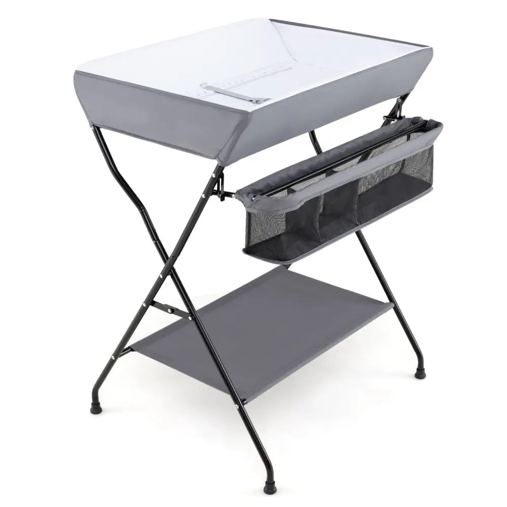 Baby Storage Folding Diaper Changing Table-Gray - Gray - Changing Tables