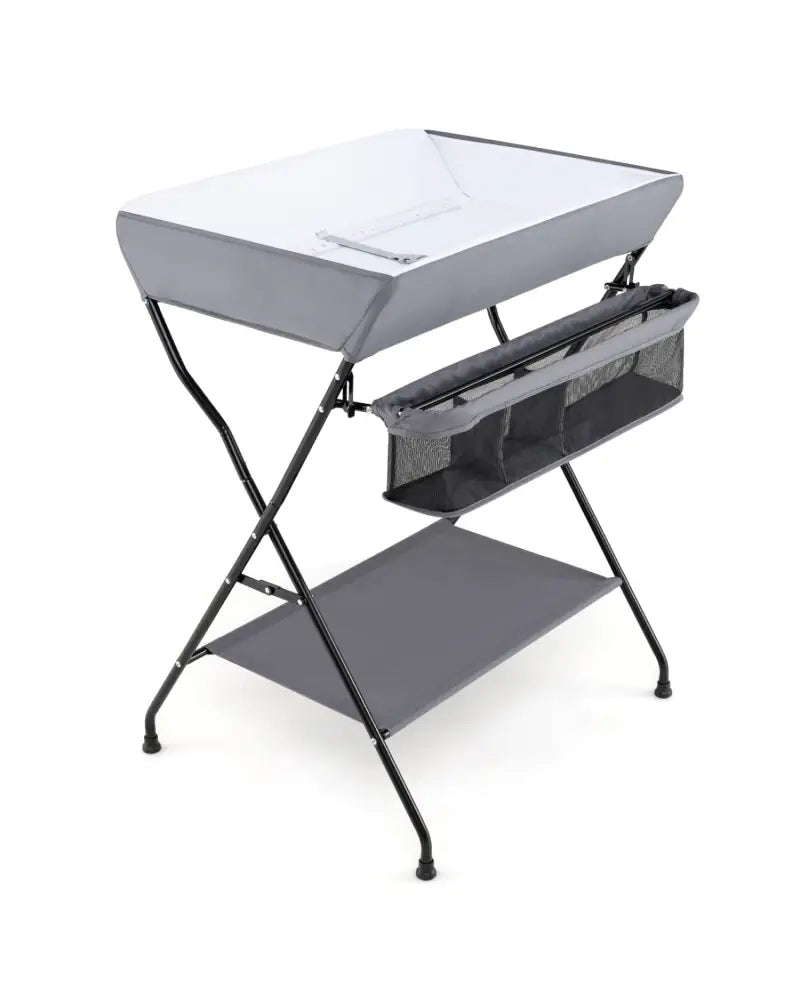 Baby Storage Folding Diaper Changing Table-Gray - Gray - Changing Tables
