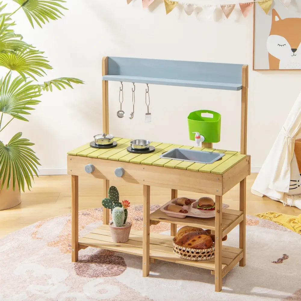 Backyard Pretend Play Toy Kitchen with Stove Top - Oasis Home Essentials