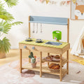 Backyard Pretend Play Toy Kitchen with Stove Top - Natural - Play Kitchen Sets