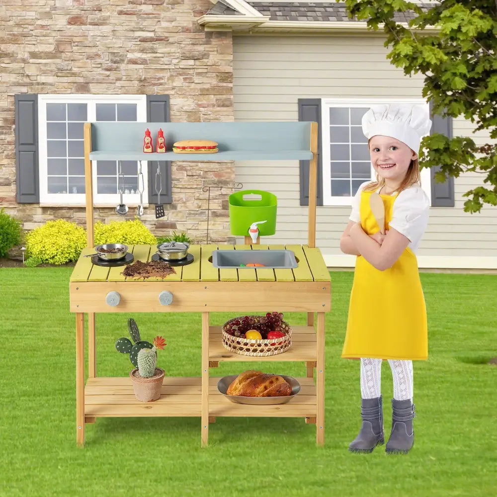 Backyard Pretend Play Toy Kitchen with Stove Top - Oasis Home Essentials