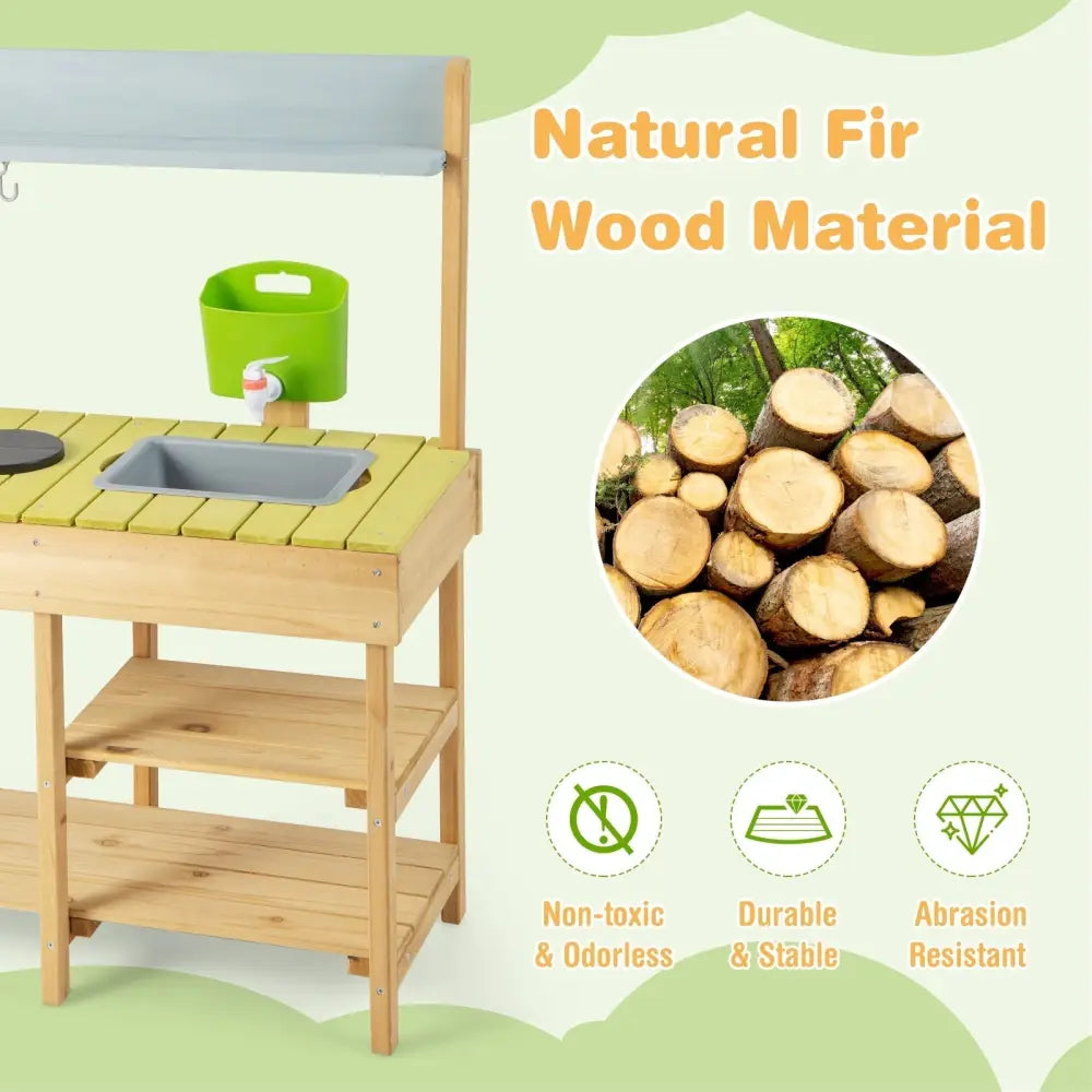 Backyard Pretend Play Toy Kitchen with Stove Top - Oasis Home Essentials