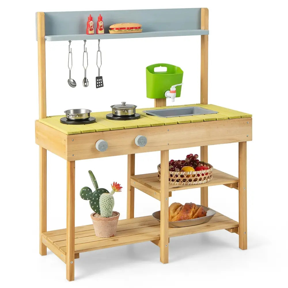 Backyard Pretend Play Toy Kitchen with Stove Top - Oasis Home Essentials