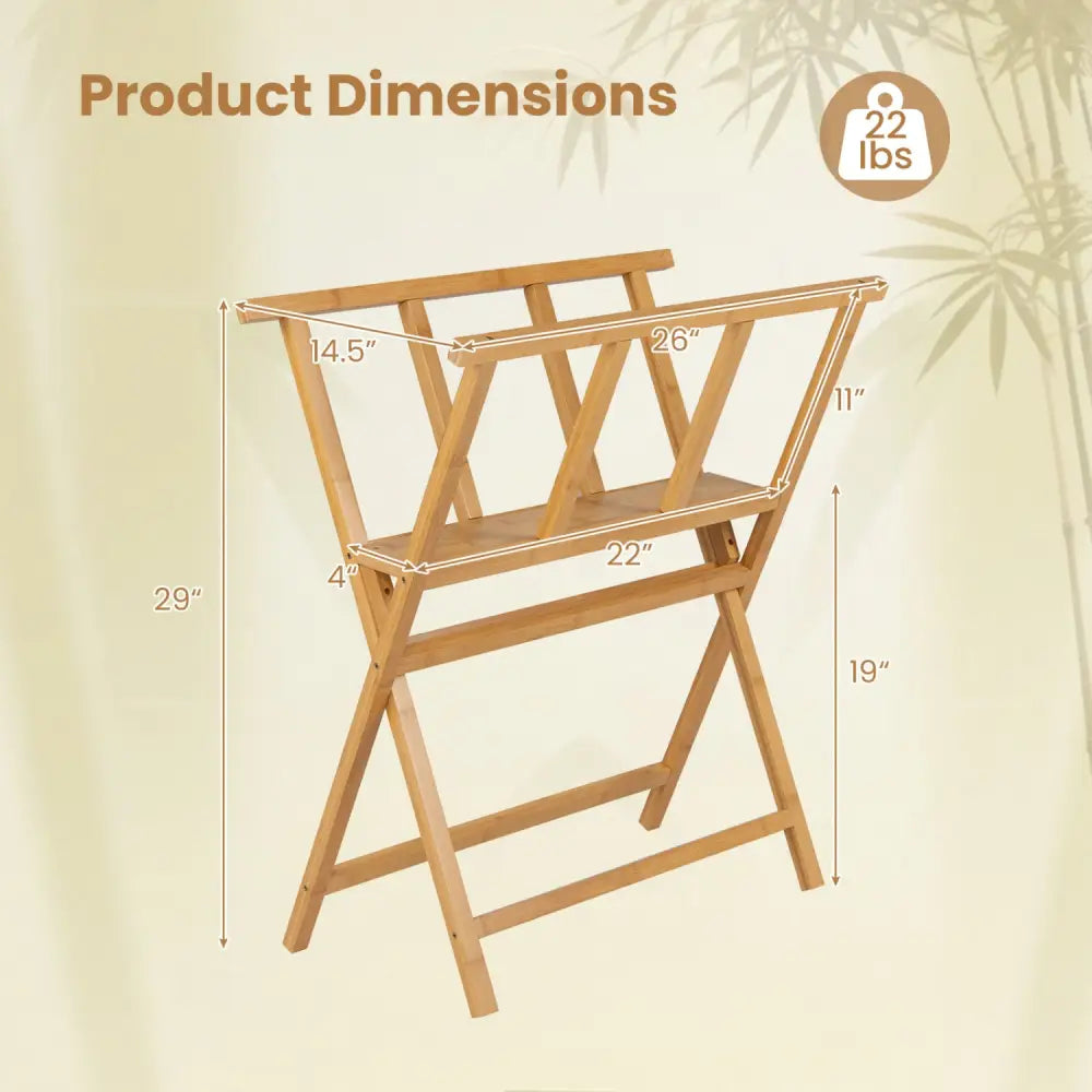 Bamboo Art Print Rack for Canvas Storage and Display-Natrual - Natural - Art Easels