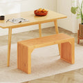 Bamboo Dining Bench Long Entryway Bench Indoor Outdoor Solid Wood Bench-Natural - Natural - Outdoor Benches