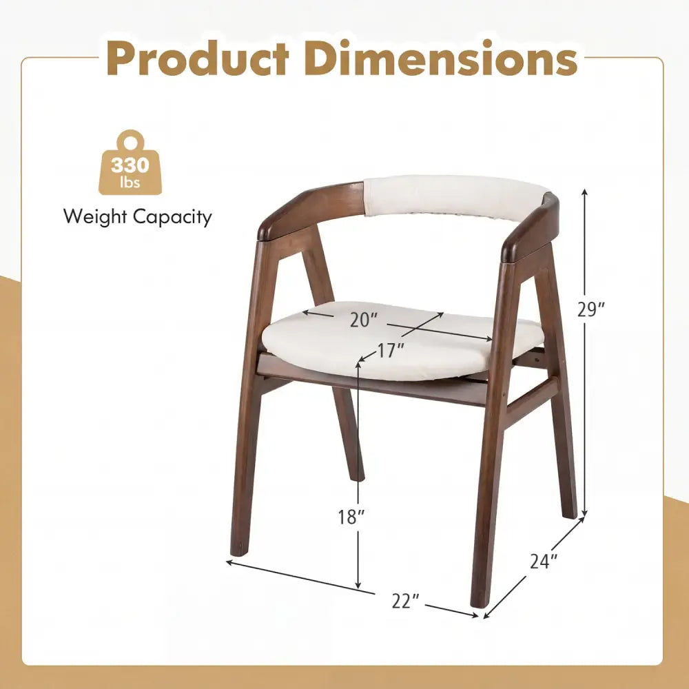 Bamboo Upholstered Dining Chair with Curved Back-Walnut - Walnut - Dining Chairs