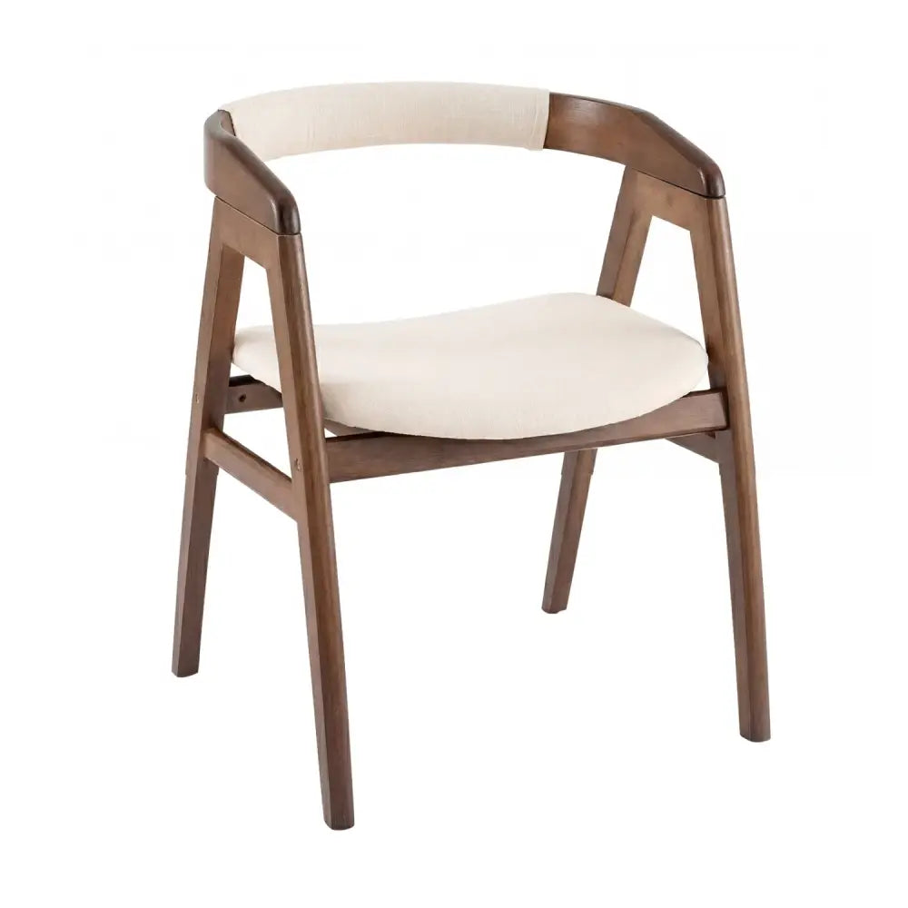 Bamboo Upholstered Dining Chair with Curved Back-Walnut - Walnut - Dining Chairs