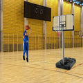 Basketball Hoop with 5.4-6.6FT Adjustable Height and 50 Inch Backboard-Black - Black - Sport Equipments