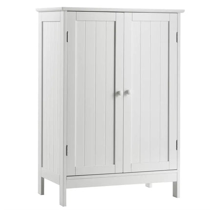 Bathroom Floor Storage Double Door Cupboard Cabinet - White - Floor Cabinets