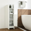 Bathroom Slim Cabinet Corner with Door and Adjustable Shelf-White - White - Floor Cabinets