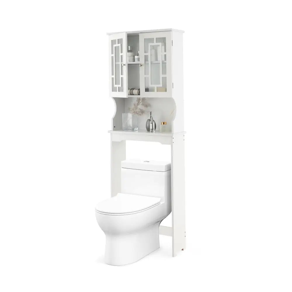 Bathroom Spacesaver Over the Toilet Door Storage Cabinet - White - Over the Toilet Storage