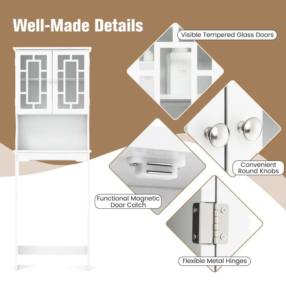 Bathroom Spacesaver Over the Toilet Door Storage Cabinet - White - Over the Toilet Storage