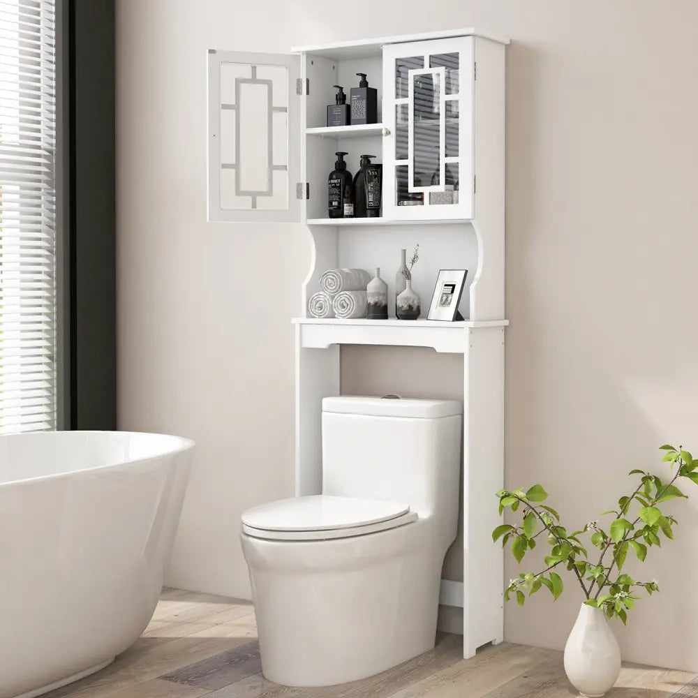 Bathroom Spacesaver Over the Toilet Door Storage Cabinet - White - Over the Toilet Storage