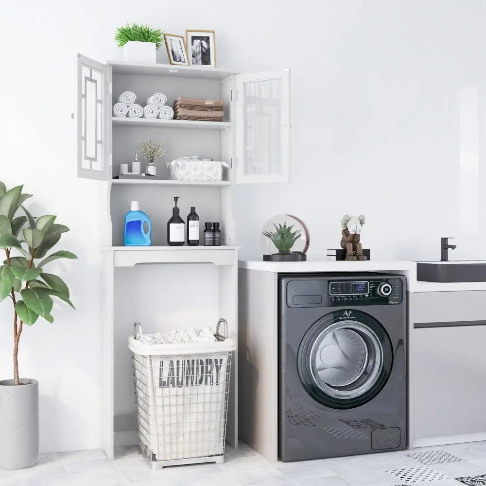 Bathroom Spacesaver Over the Toilet Door Storage Cabinet - White - Over the Toilet Storage