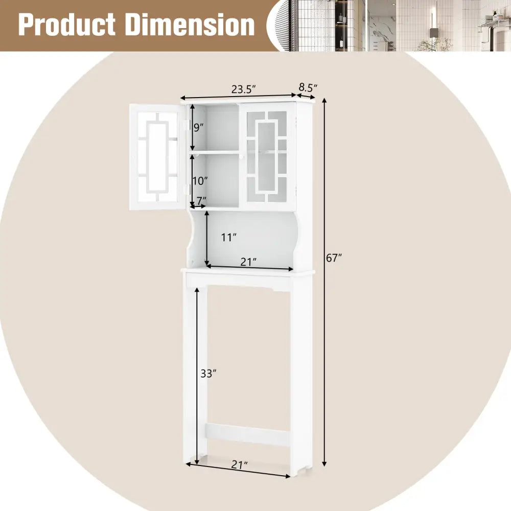 Bathroom Spacesaver Over the Toilet Door Storage Cabinet - White - Over the Toilet Storage