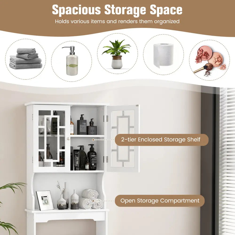 Bathroom Spacesaver Over the Toilet Door Storage Cabinet - White - Over the Toilet Storage