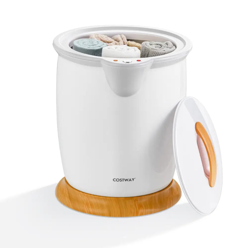 Bathroom Towel Warmer Bucket with Fragrance Holder and Auto Shut-White - White - Dryers