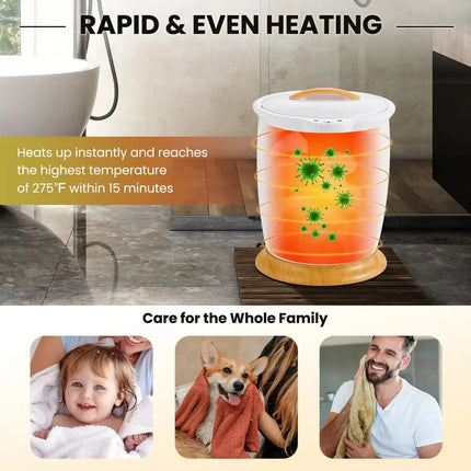 Bathroom Towel Warmer Bucket with Fragrance Holder and Auto Shut-White Costway