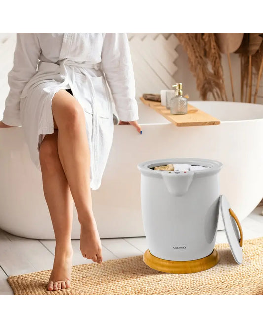 Bathroom Towel Warmer Bucket with Fragrance Holder and Auto Shut-Gray - Gray - Dryers