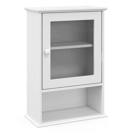 Bathroom Wall Mounted Adjustable Hanging Storage Medicine Cabinet-White - White - Wall Cabinets