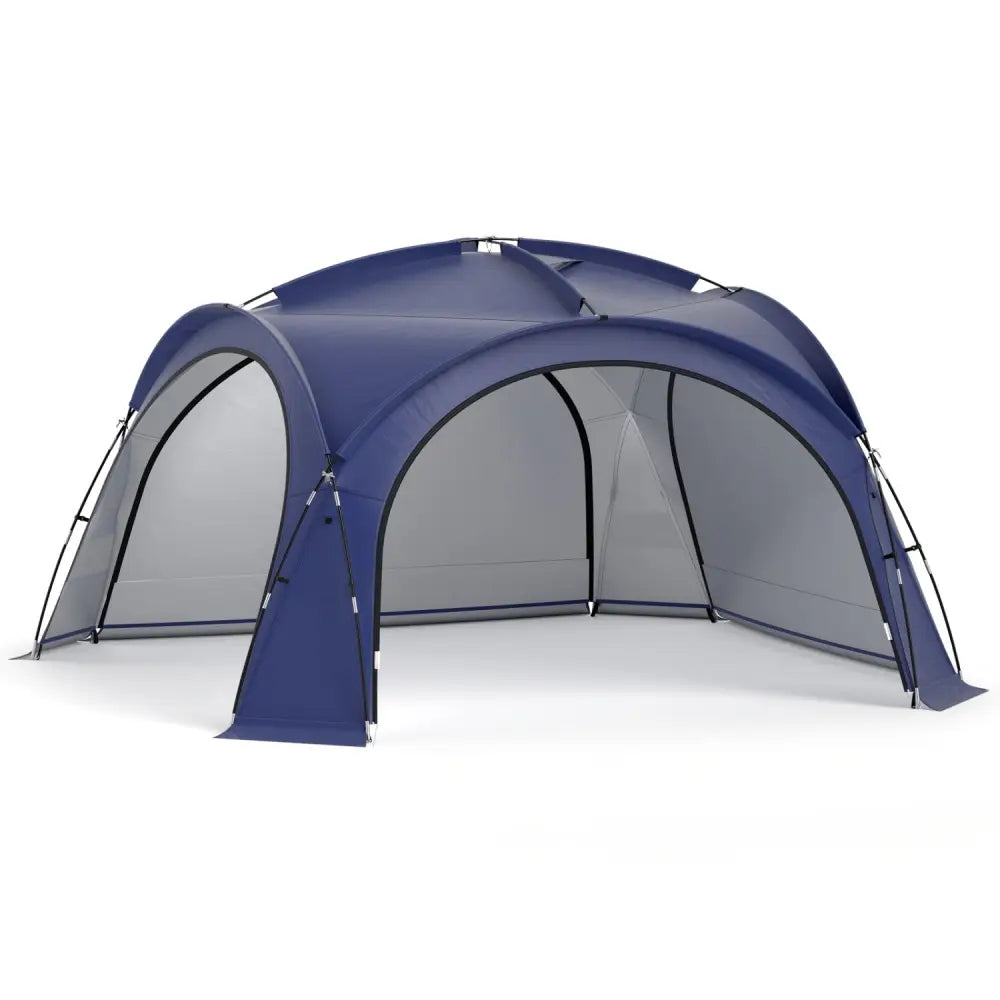 Beach Tent for 12-15 People Easy Setup Dome Canopy Tent with 4 Removable Zippered Sidewalls-Blue - Blue - Tents