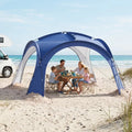 Beach Tent for 12-15 People Easy Setup Dome Canopy Tent with 4 Removable Zippered Sidewalls-Blue - Blue - Tents
