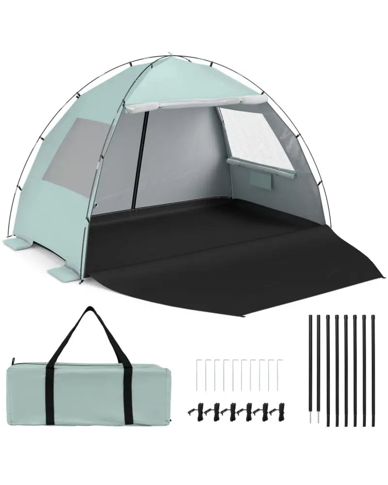 Beach Tent Sun Shelter with Canopy Easy Setup UPF50+ Sun Protection-Green - Green - Tents