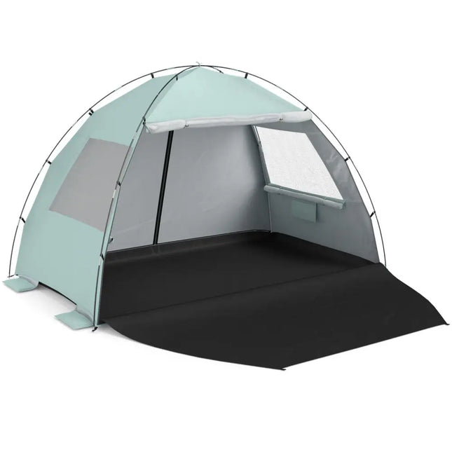 Beach Tent Sun Shelter with Canopy with Extended Floor and Vent Windows-Green - Green - Tents