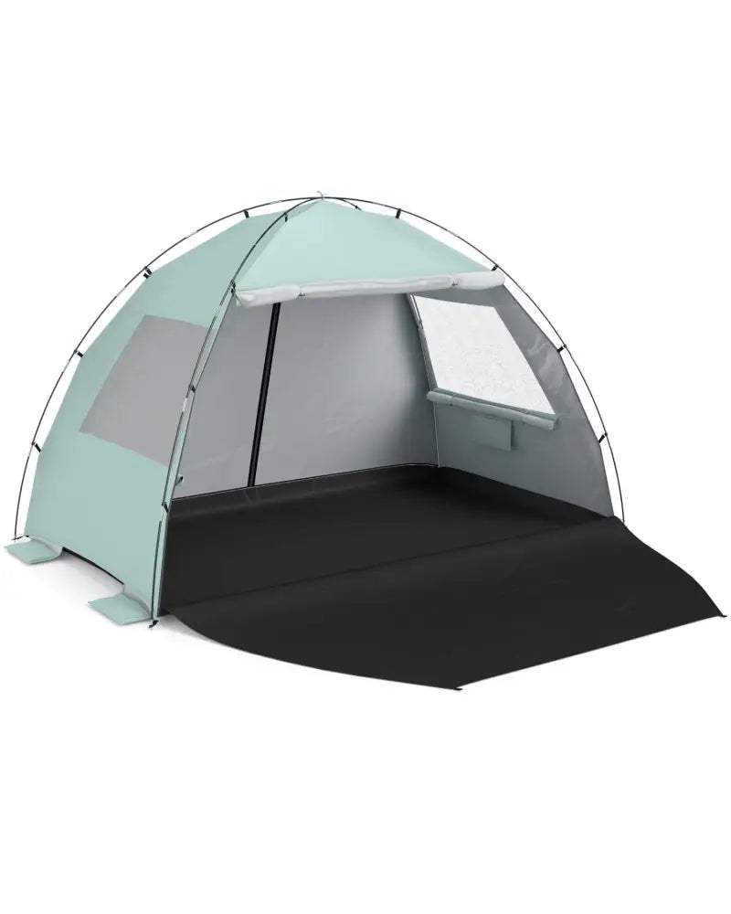 Beach Tent Sun Shelter with Canopy with Extended Floor and Vent Windows-Green - Green - Tents