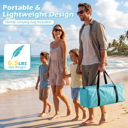 Beach Tent Sun Shelter with Canopy Pop-Up Easy Setup UPF50+ Sun Protection-Blue - Blue - Tents