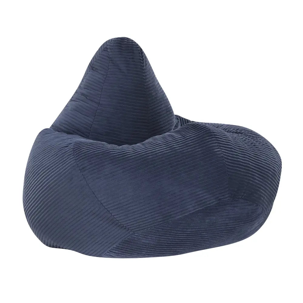 Bean Bag Chair for Adults Accent Lazy Sofa with Skin-friendly Corduroy Cover and Soft Sponge Filling-Blue - Blue