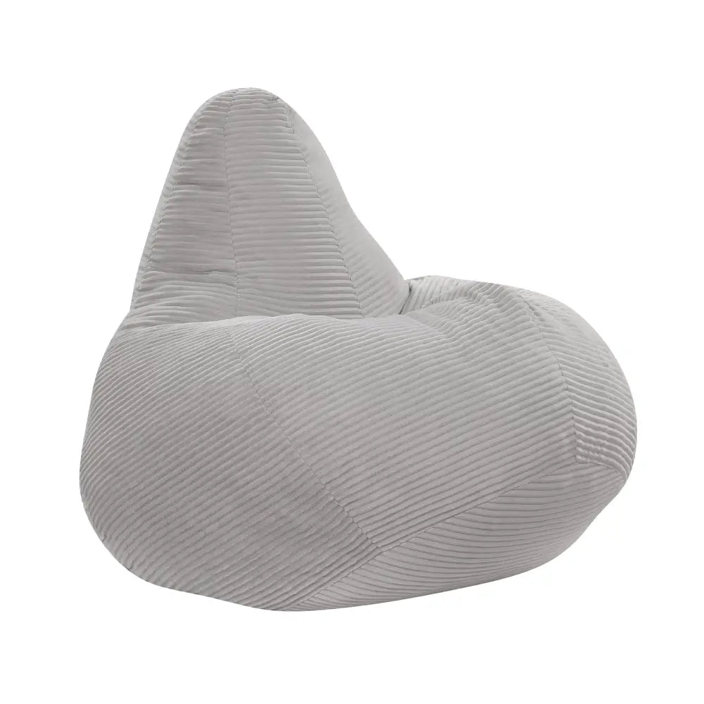 Bean Bag Chair for Adults Accent Lazy Sofa with Skin-friendly Corduroy Cover and Soft Sponge Filling-Gray - Gray