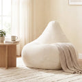 Bean Bag Chair for Adults Accent Lazy Sofa with Skin-friendly Corduroy Cover and Soft Sponge Filling-Off White