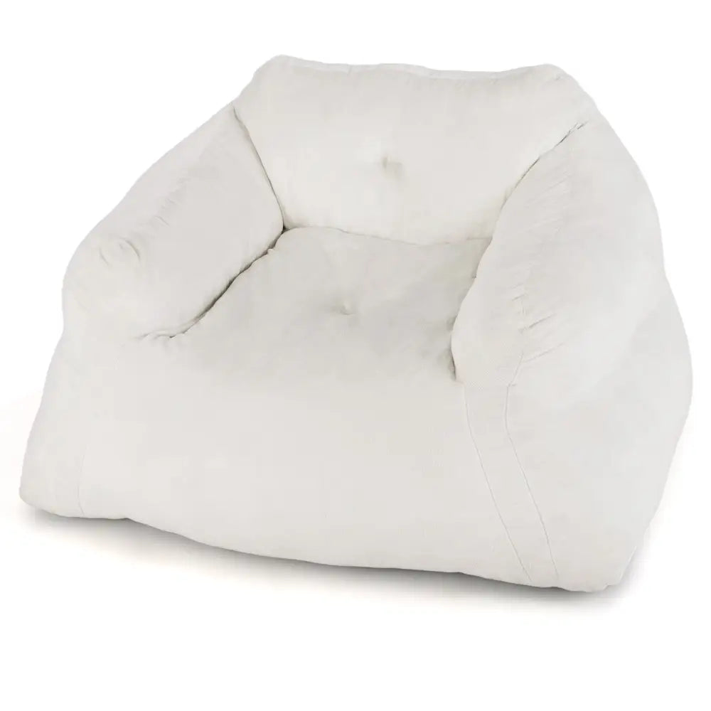 Bean Bag Chair Plush Lazy Sofa with Ultra-soft Velvet Cover-Beige - Beige - Floor Chairs