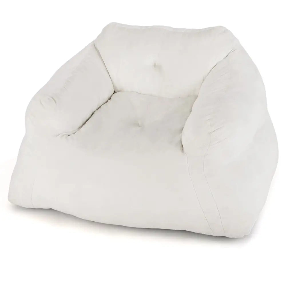 Bean Bag Chair Plush Lazy Sofa with Ultra-soft Velvet Cover-Beige - Beige - Floor Chairs