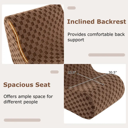 Bean Bag Chair with Ottoman and High Elasticity Sponge-Brown - Brown - Sofas & Loveseats