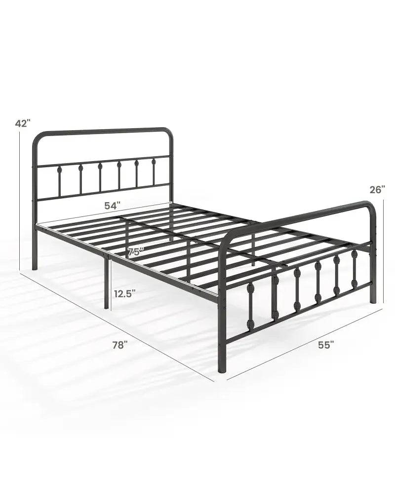 Bed Frame with Headboard and Under Bed Storage Black-Full Size - Simple Bed Frame