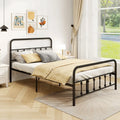 Bed Frame with Headboard and Under Bed Storage Black-Full Size - Simple Bed Frame