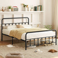 Bed Frame with Headboard and Under Bed Storage Black-Queen Size - Simple Bed Frame