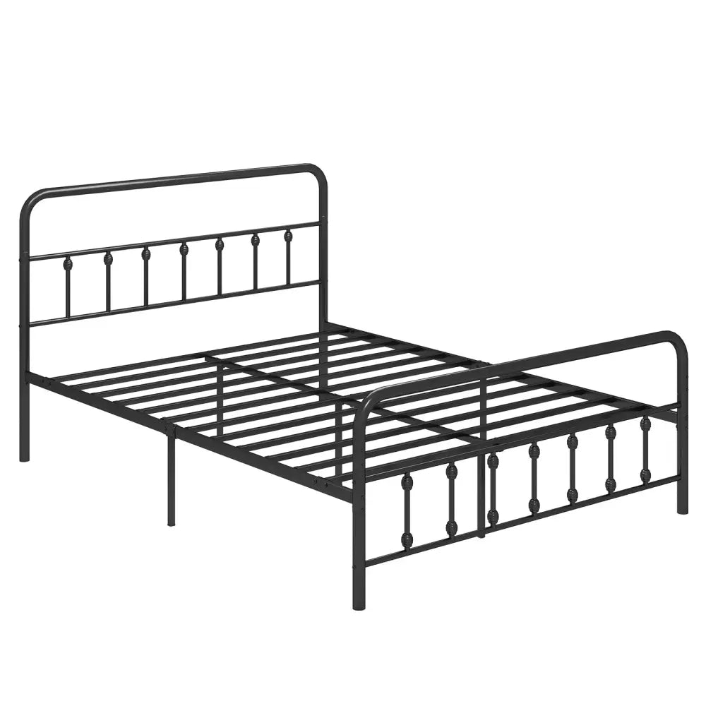 Bed Frame with Headboard and Under Bed Storage Black-Queen Size - Simple Bed Frame