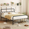 Bed Frame with Headboard and Under Bed Storage Black-Queen Size - Simple Bed Frame