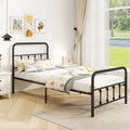 Bed Frame with Headboard and Under Bed Storage Black-Twin Size - Black - Simple Bed Frame