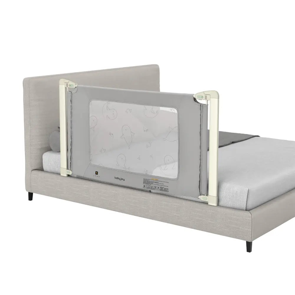 Bed Rail Guard for Toddlers Kid with Adjustable Height and Safety Lock-59 inch - Gray - Bed Rails