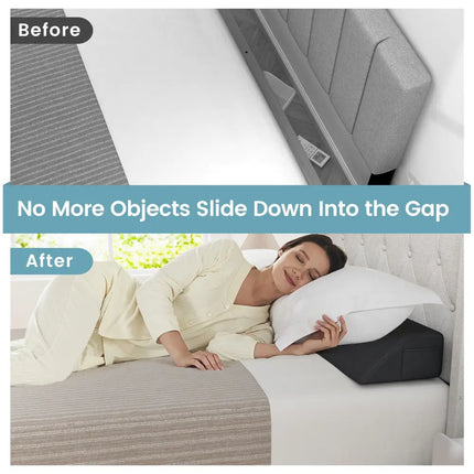Bed Wedge Pillow with Storage Bag-Twin Size - Gray - Bedding