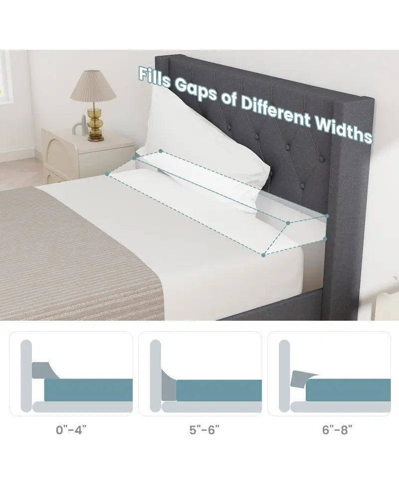Bed Wedge Pillow with Storage Bag-Twin Size - Gray - Bedding