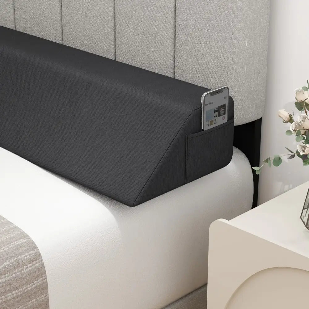 Bed Wedge Pillow with Storage Bag-Twin Size - Gray - Bedding