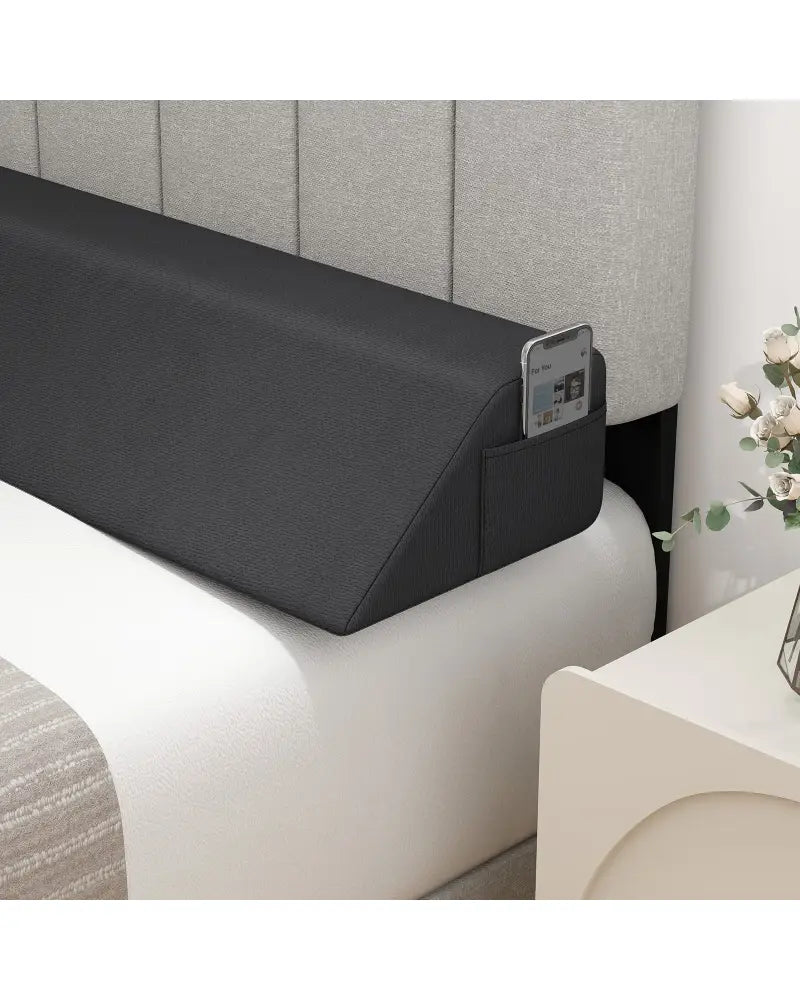 Bed Wedge Pillow with Storage Bag-Twin Size - Gray - Bedding