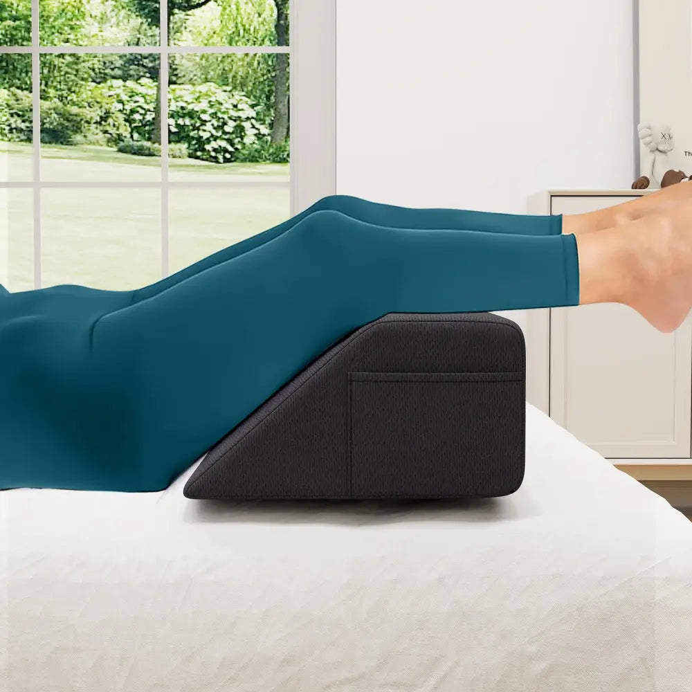 Bed Wedge Pillow with Storage Bag-Twin Size - Gray - Bedding