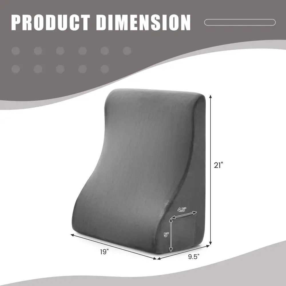 Bed Wedge Pillow with Tablet Pillow Stand and Side Pockets-Gray - Gray - Bedding
